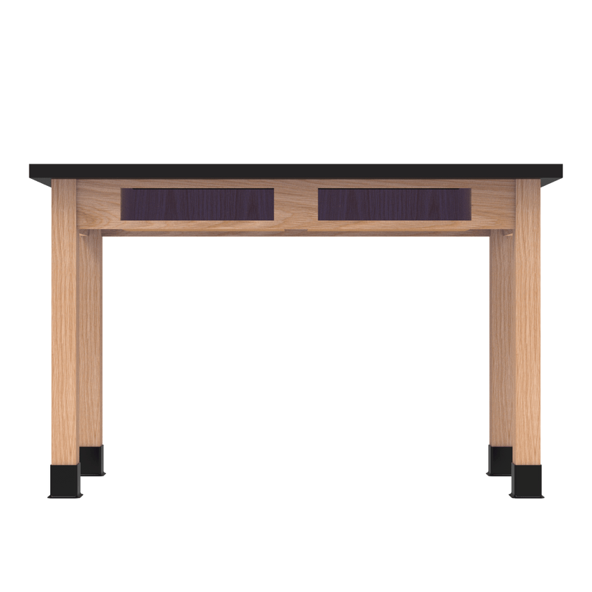 Diversified Woodcrafts Science Table w/ Book Compartment - 72" W x 42" D - Solid Oak Frame and Adjustable Glides - SchoolOutlet