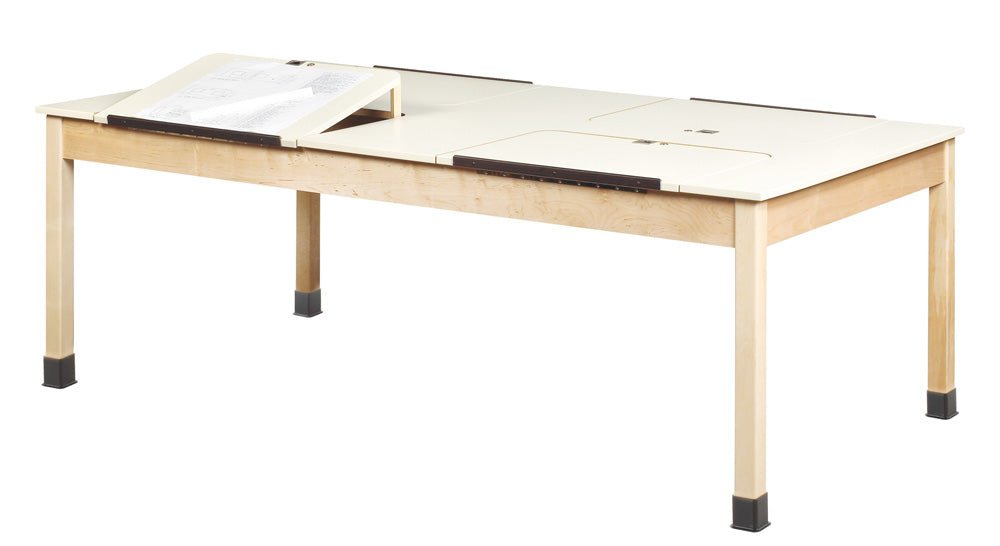 Diversified Woodcrafts 4 Station Drafting Table - 84"W x 48"D (Diversified Woodcrafts DIV-DT-90PL) - SchoolOutlet