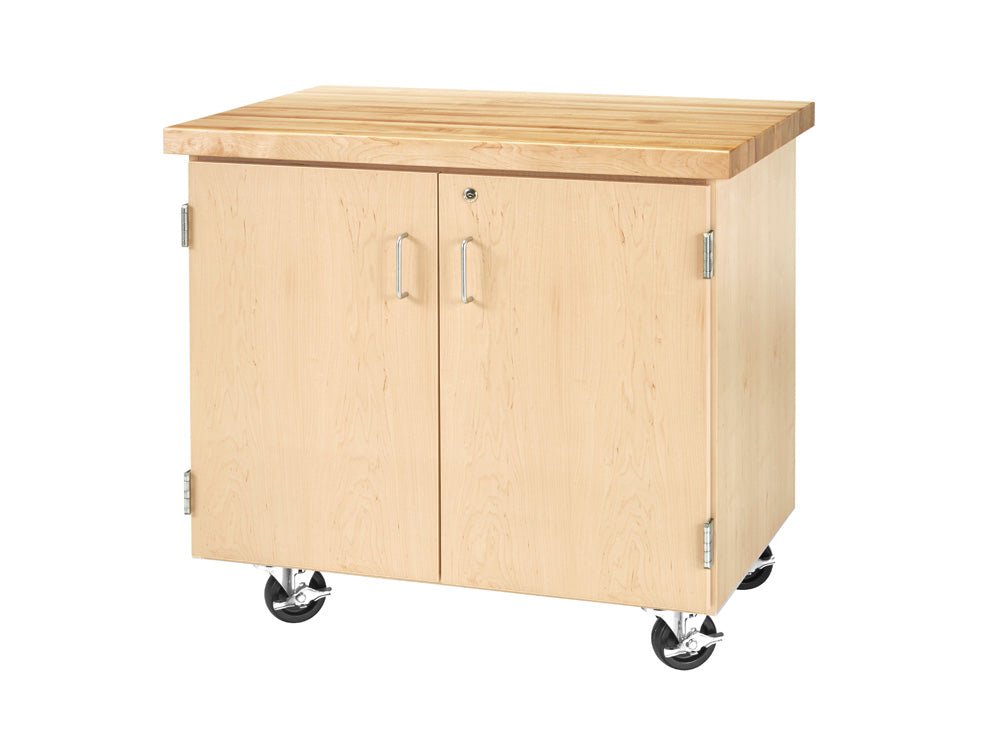 Diversified Woodcrafts Enclosed Mobile Demonstration Cabinet - 36"W x 24"D (Diversified Woodcrafts DIV-EMDC-2436M) - SchoolOutlet