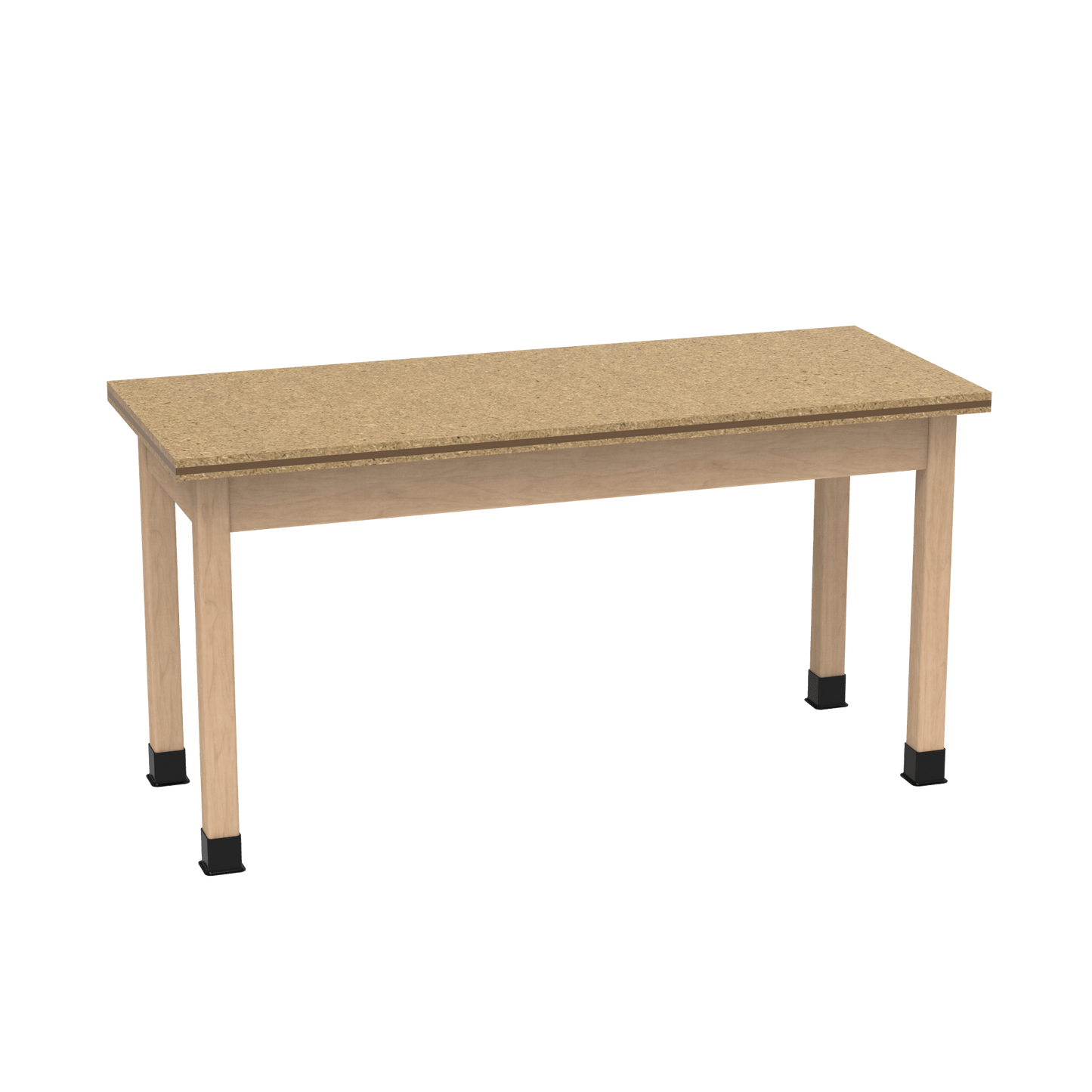 Diversified Woodcrafts Science Table - Plain Apron - 48" W x 42" D - Solid Wood Frame and Adjustable Glides - SchoolOutlet