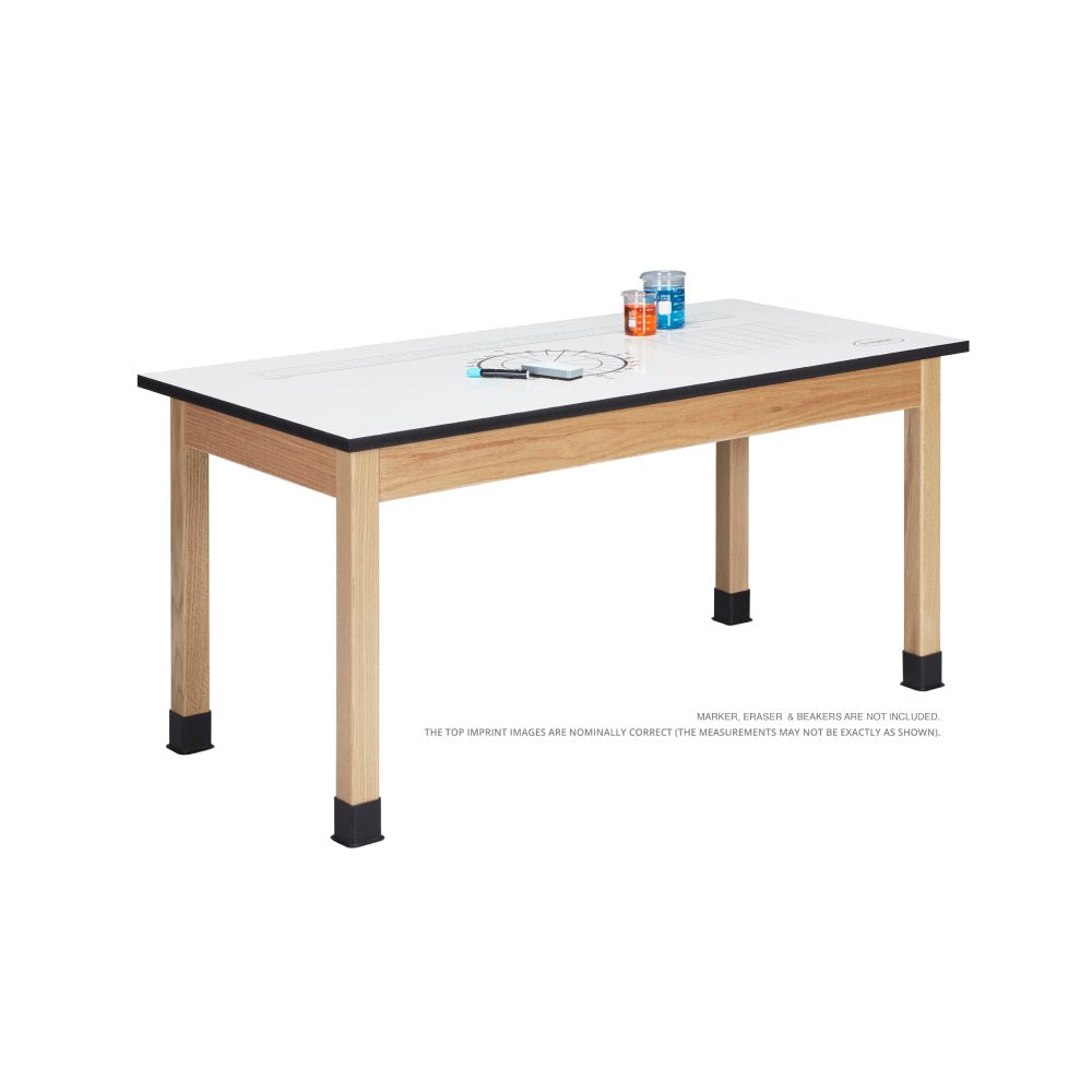 Diversified Woodcrafts Science Table - Plain Apron - 48" W x 42" D - Solid Wood Frame and Adjustable Glides - SchoolOutlet