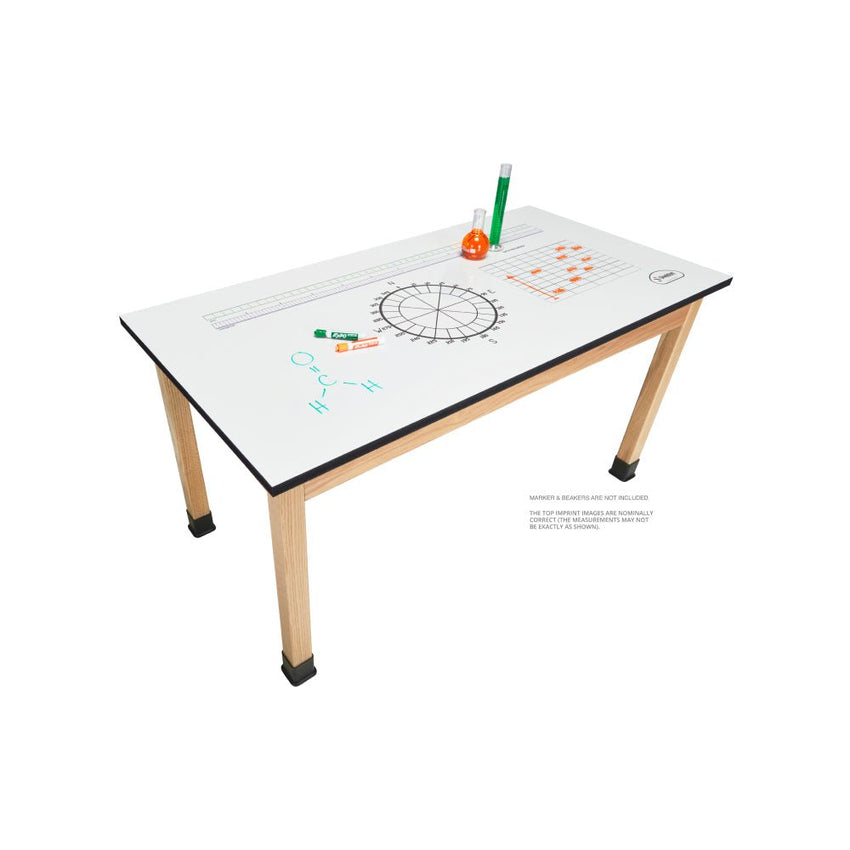 Diversified Woodcrafts Science Table - Plain Apron - 60" W x 42" D - Solid Wood Frame and Adjustable Glides - SchoolOutlet