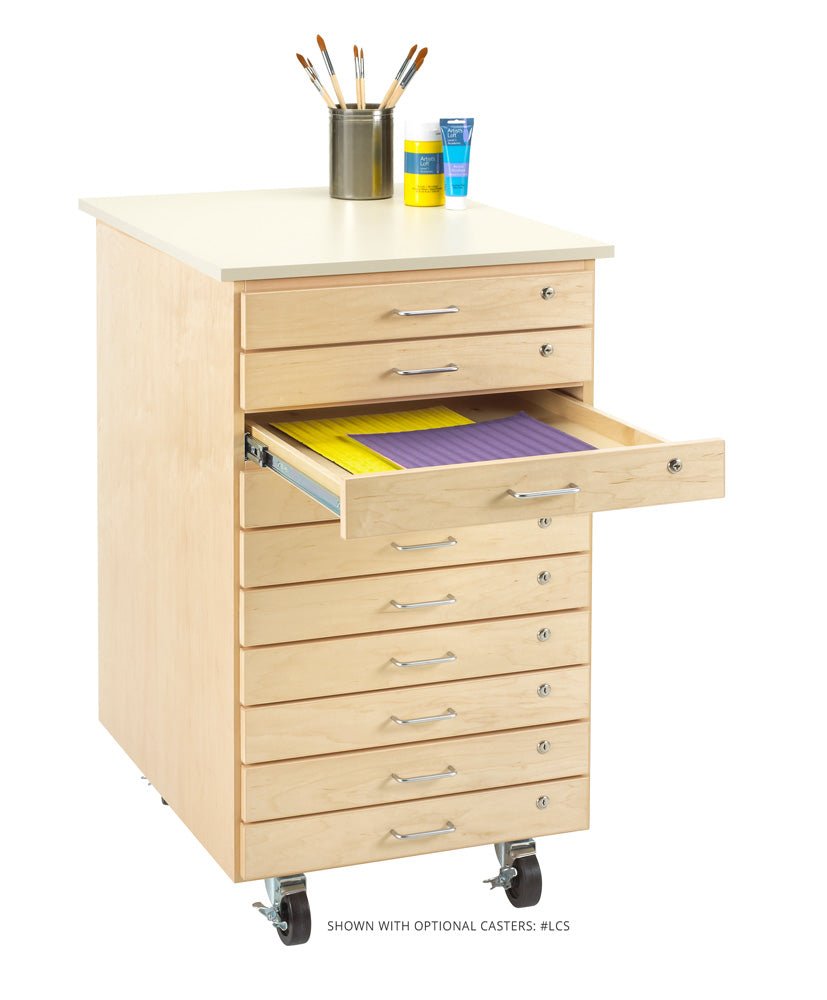 Diversified Woodcrafts Taboret w/ 10 Drawers - 24-1/4"W x 32-1/2"D (Diversified Woodcrafts DIV-T-1000) - SchoolOutlet