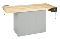 Diversified Woodcrafts 2-Station Steel Workbench with 2 Door Units - 64" W x 28" D