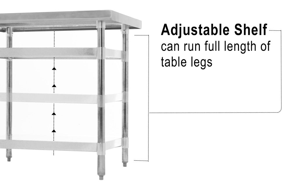 Diversified Woodcrafts Culinary Stainless Steel Table - 36"W X 30"D (Diversified Woodcrafts DIV-XS-3630) - SchoolOutlet