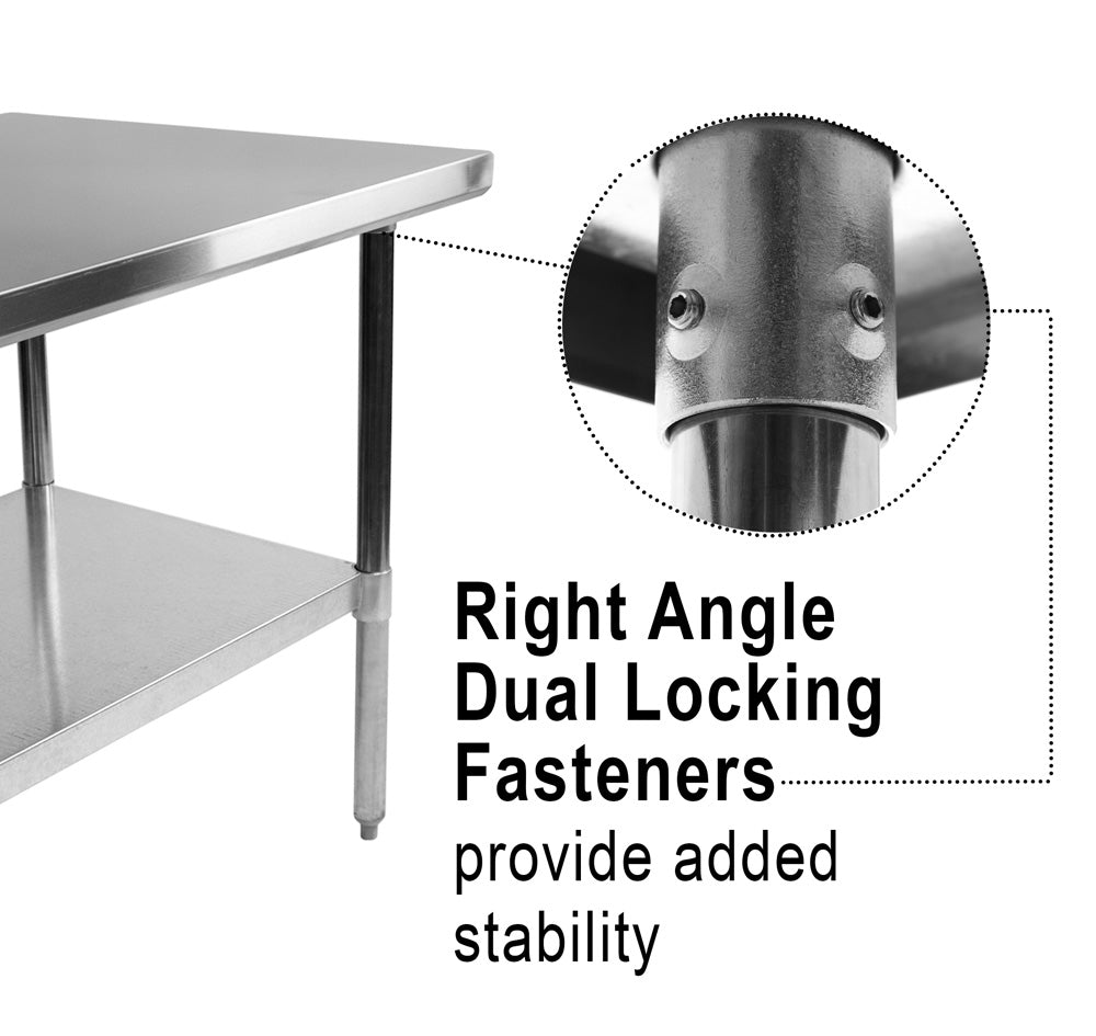 Diversified Woodcrafts Culinary Stainless Steel Table - 36"W X 30"D (Diversified Woodcrafts DIV-XS-3630) - SchoolOutlet