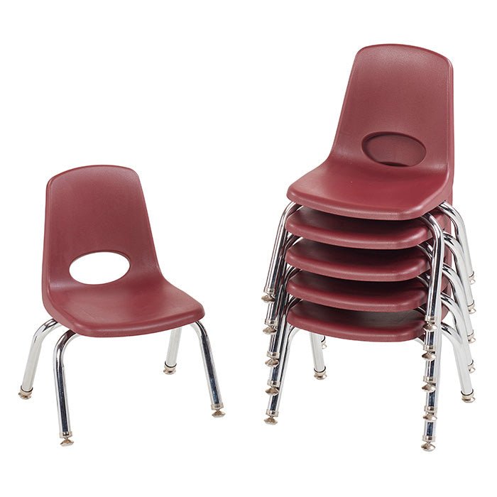 FDP Stackable School Chair, Chrome Legs, Swivel Glide - 10" Seat Height (FDP-10356) - SchoolOutlet