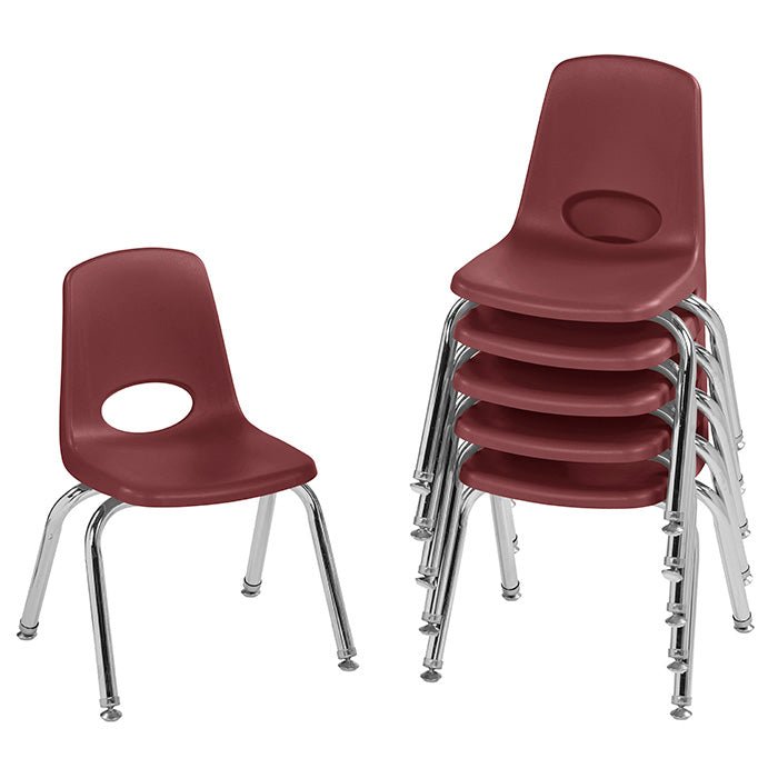 FDP Stackable School Chair, Chrome Legs, Swivel Glide - 12" Seat Height (FDP-10360) - SchoolOutlet