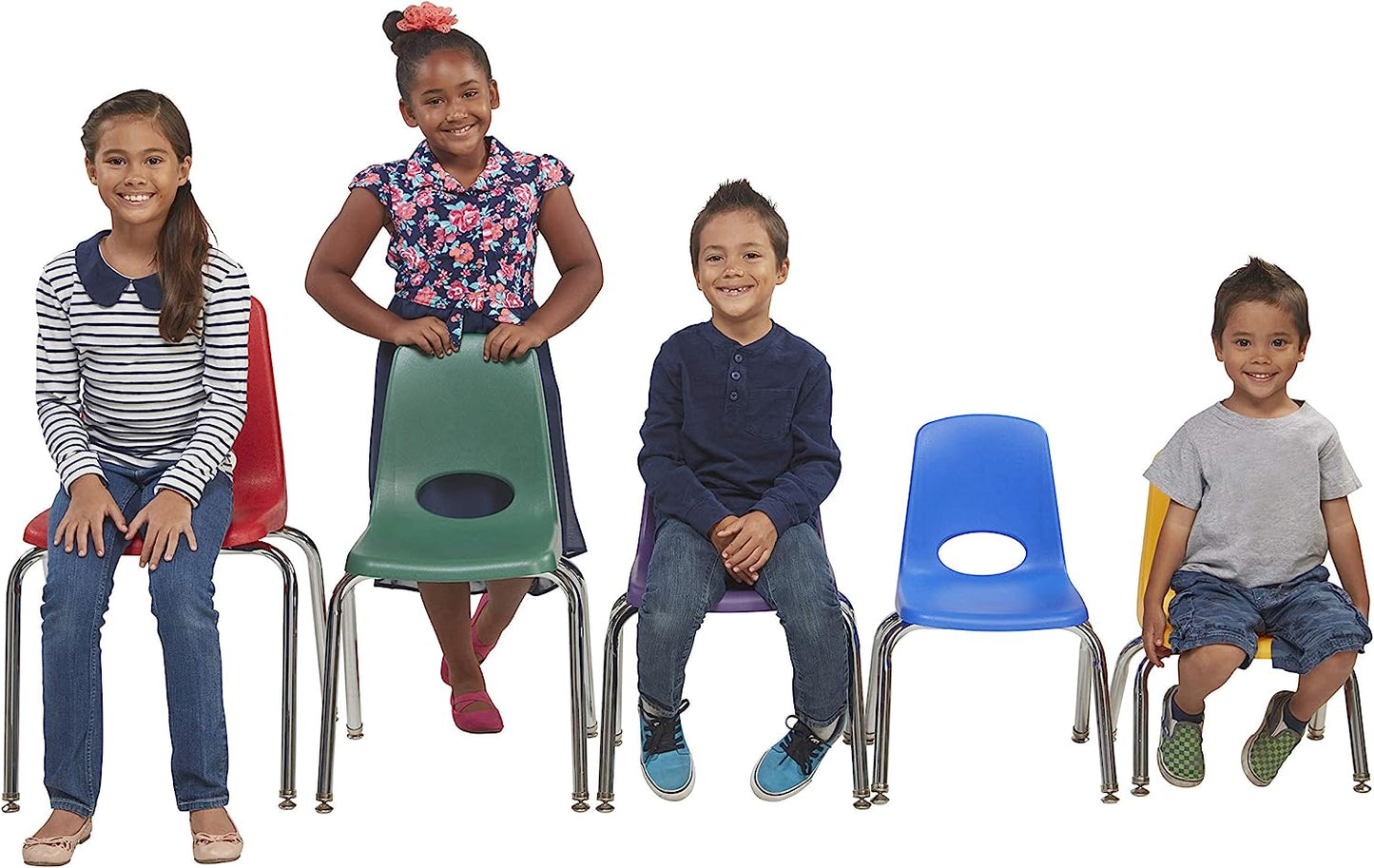 FDP Stackable School Chair, Chrome Legs, Swivel Glide - 12" Seat Height (FDP-10360) - SchoolOutlet