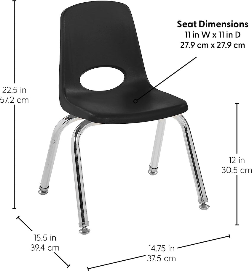 FDP Stackable School Chair, Chrome Legs, Swivel Glide - 12" Seat Height (FDP-10360) - SchoolOutlet