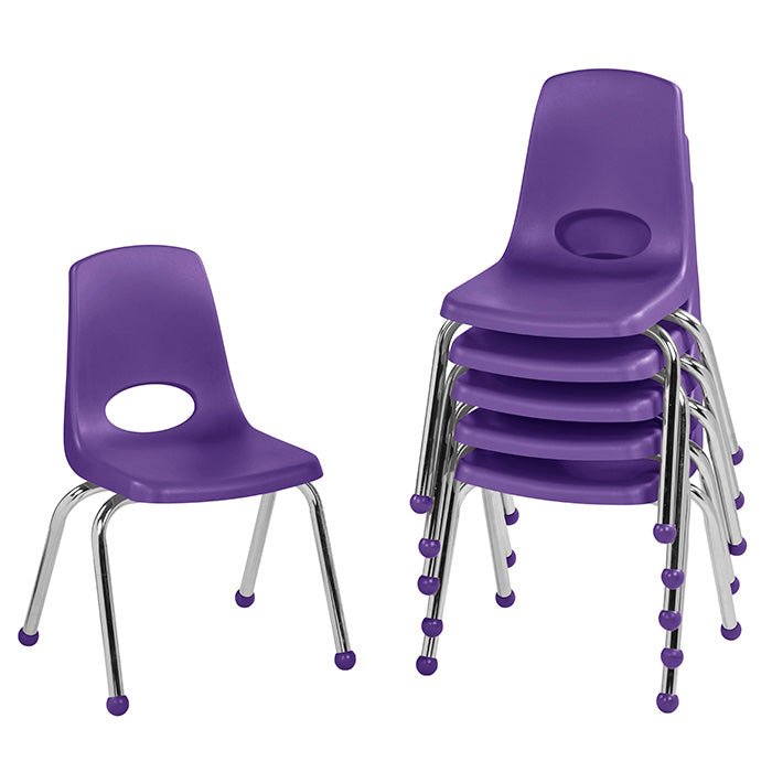 FDP Stackable School Chair, Chrome Legs, Ball Glide - 14" Seat Height (FDP-10363) - SchoolOutlet