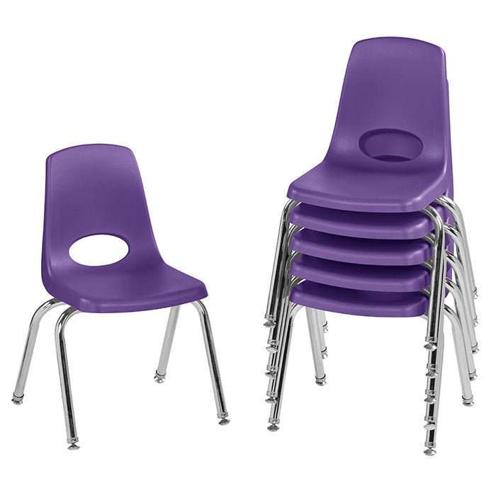 FDP Stackable School Chair, Chrome Legs, Swivel Glide - 14" Seat Height (FDP-10364) - SchoolOutlet