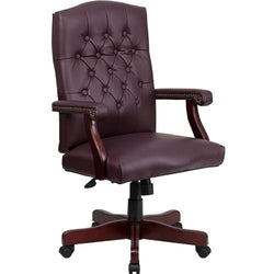 Flash Furniture Martha Washington Burgundy Leather Executive Swivel Chair(FLA-801L-LF0019-BY-LEA-GG)