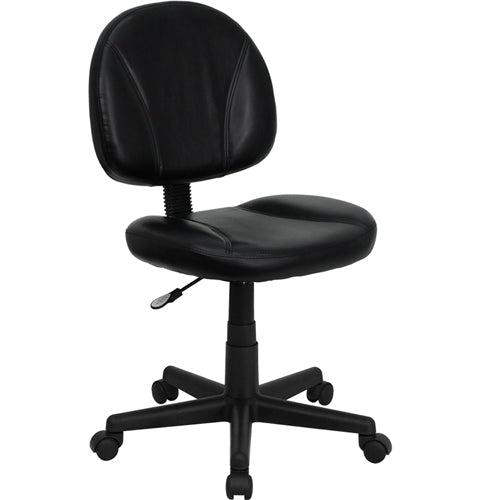 Flash Furniture Mid-Back Black Leather Ergonomic Task Chair(FLA-BT-688-BK-GG) - SchoolOutlet