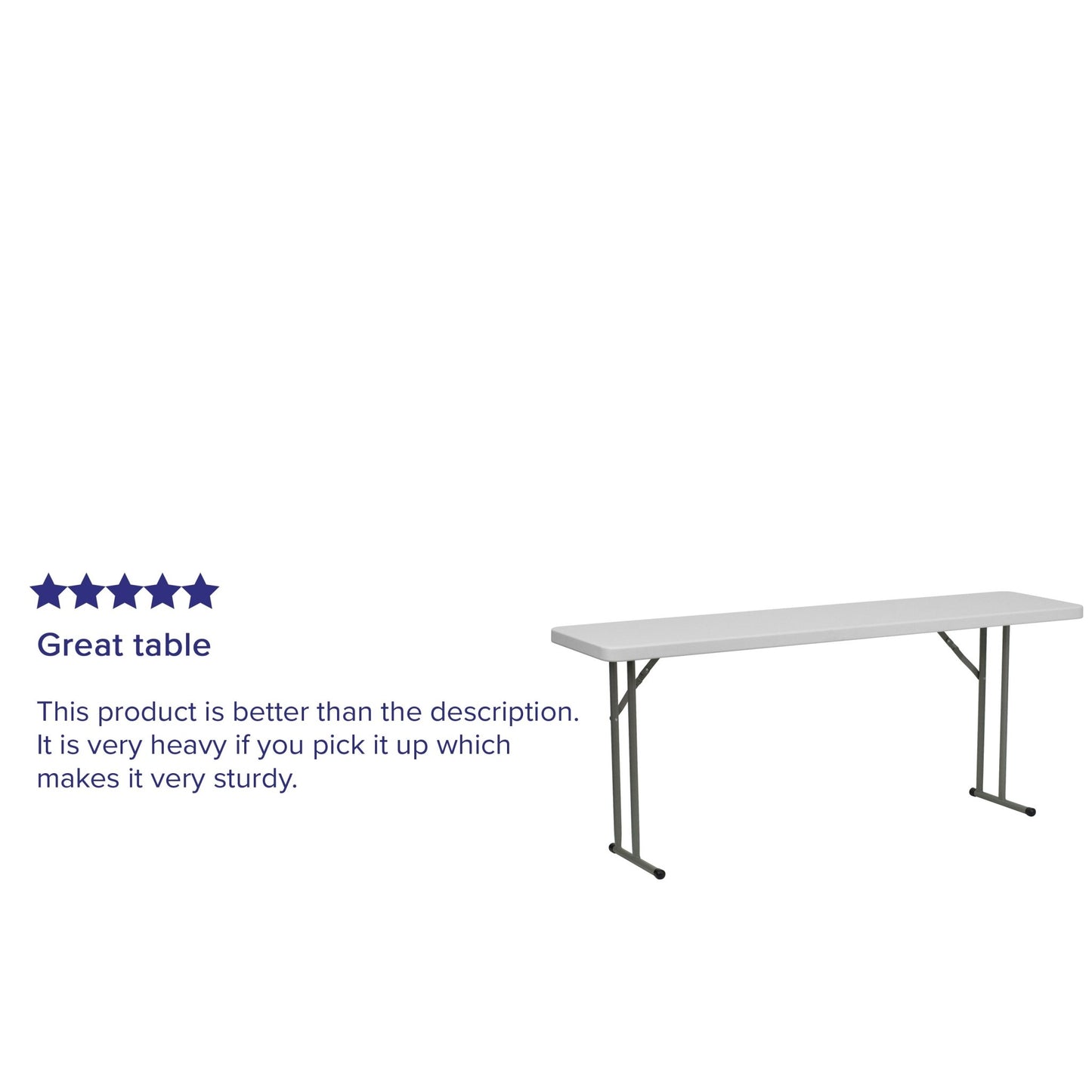 Elon 6-Foot Granite White Plastic Folding Training Table - SchoolOutlet