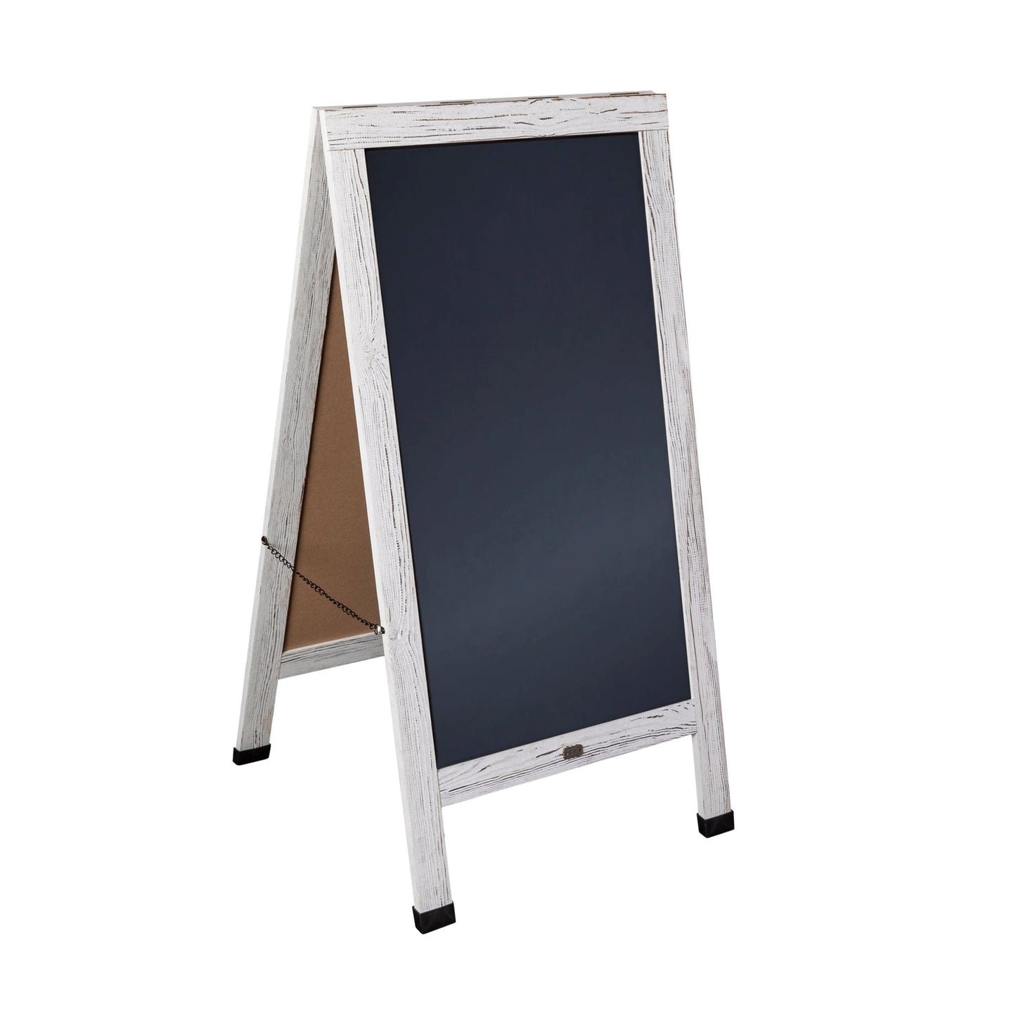 Canterbury 48" x 24" Vintage Wooden A-Frame Indoor/Outdoor A-Frame Magnetic Chalkboard Sign Set with 8 Chalk Markers, 10 Stencils, 2 Magnets - SchoolOutlet