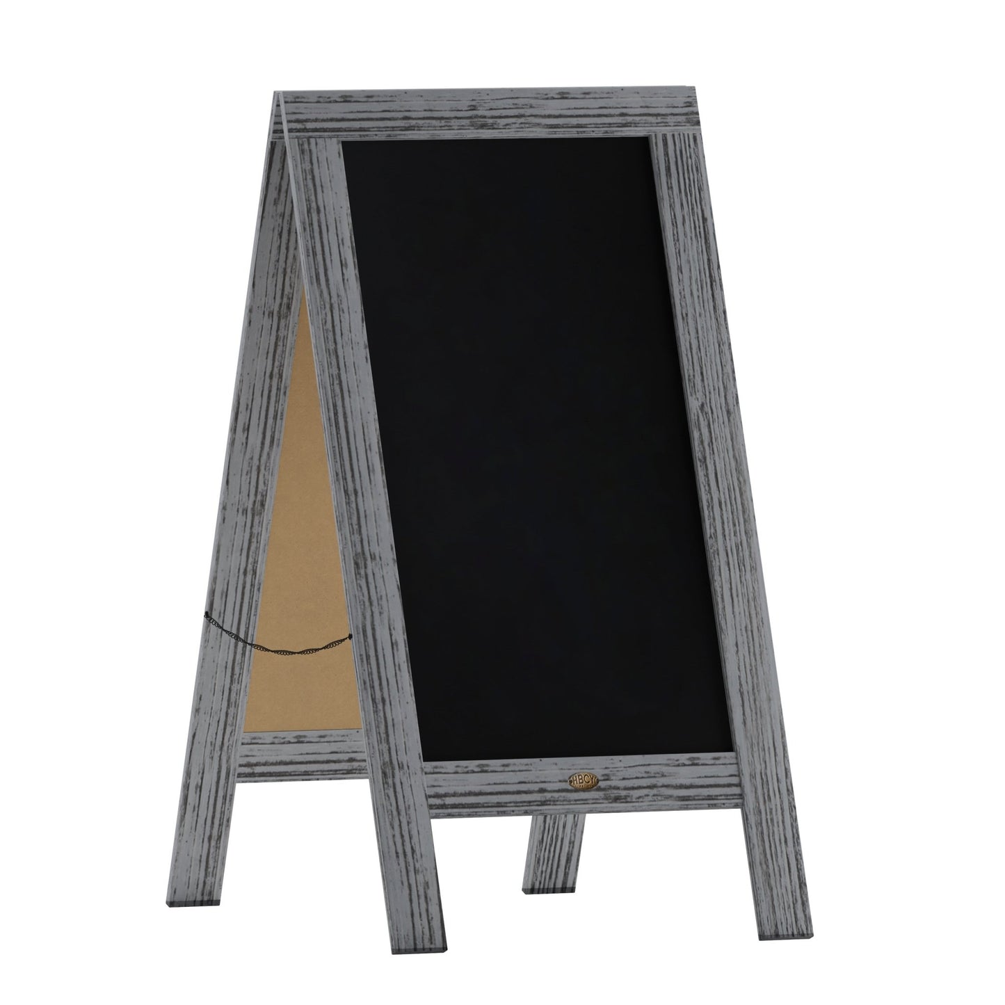 Canterbury 40" x 20" Vintage Wooden A-Frame Magnetic Indoor/Outdoor Chalkboard Sign, Freestanding Double Sided Extra Large Message Board, Black - SchoolOutlet