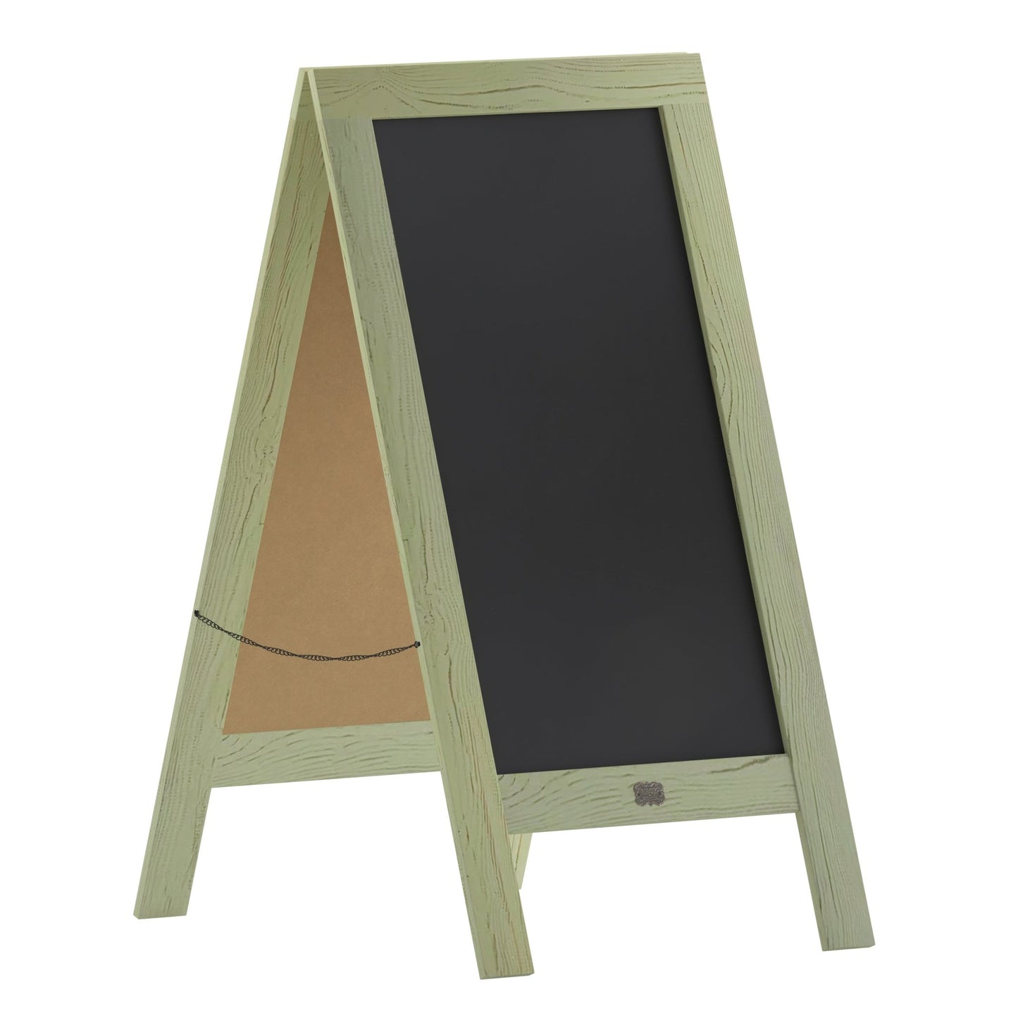 Canterbury 40" x 20" Vintage Wooden A-Frame Magnetic Indoor/Outdoor Chalkboard Sign, Freestanding Double Sided Extra Large Message Board, Black - SchoolOutlet