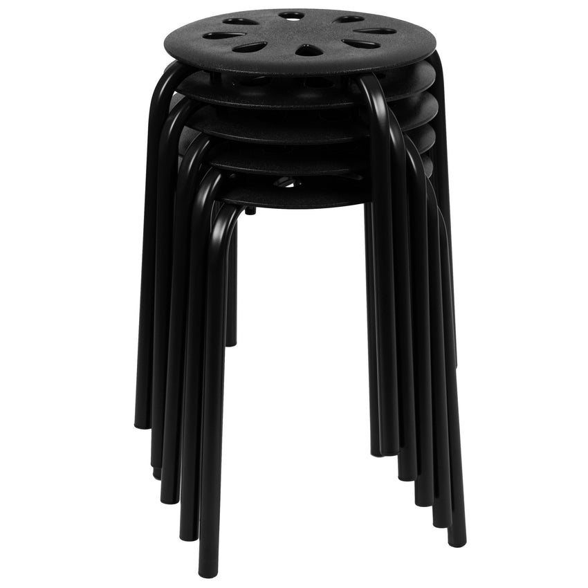 Bailey Plastic Nesting Stack Stools, 17.5"Height, (5 Pack) - SchoolOutlet