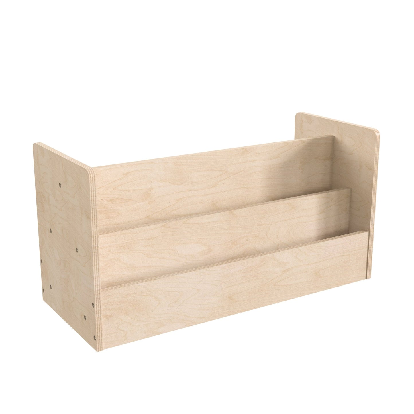 Bright Beginnings Commercial Grade Modular Double Sided 2 Tier Wooden Classroom Book Display Shelf, Natural - SchoolOutlet