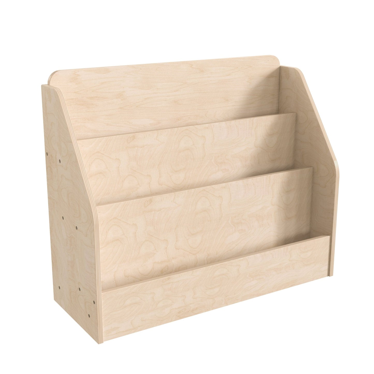 Bright Beginnings Commercial Grade Modular Wooden Classroom 3 Tier Book Display Shelf, Natural - SchoolOutlet