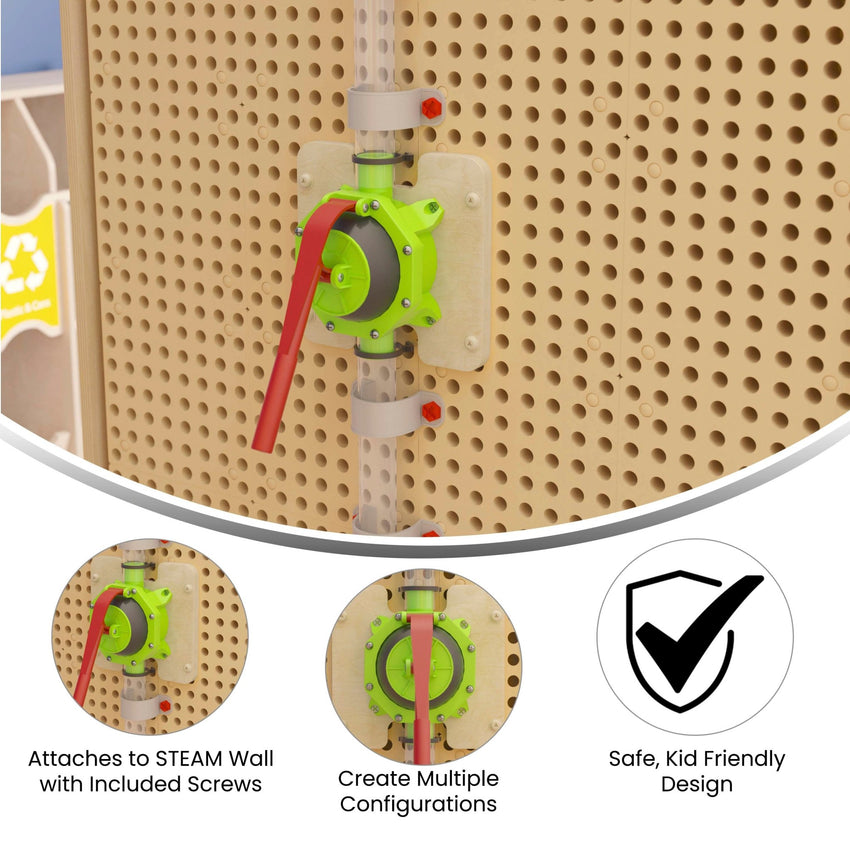 Bright Beginnings Commercial Grade 10 Piece Modular STEAM Wall STEAM Accessories- Pipe Builder Hand Pump & Accessories - SchoolOutlet