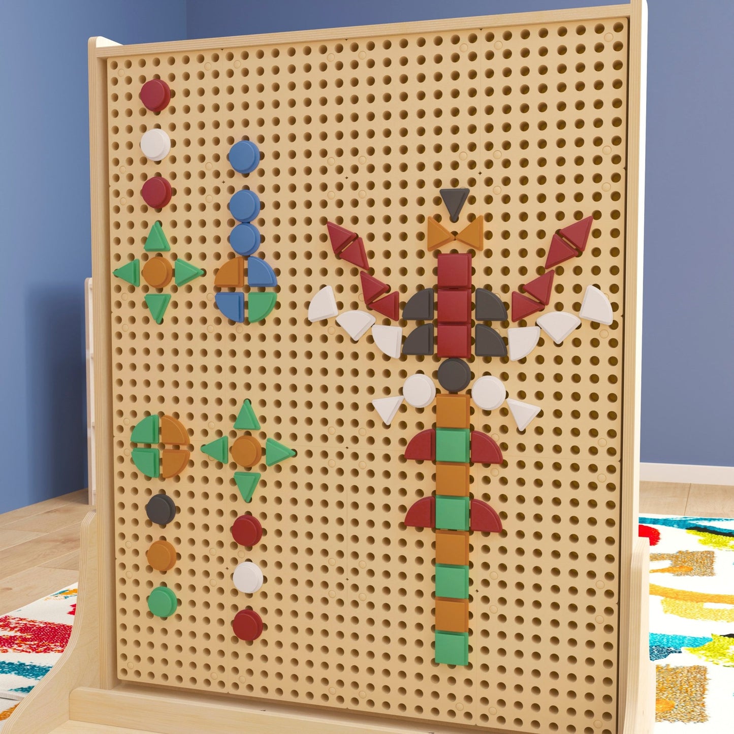 Bright Beginnings Commercial Grade Multicolor 256 Piece Shape Set for Modular STEAM Wall Systems - SchoolOutlet
