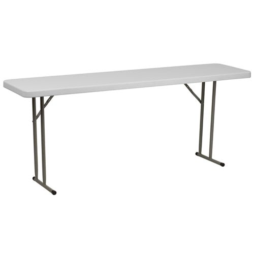 Flash Furniture 18''W x 72''L Granite White Plastic Folding Training Table(FLA-RB-1872-GG) - SchoolOutlet