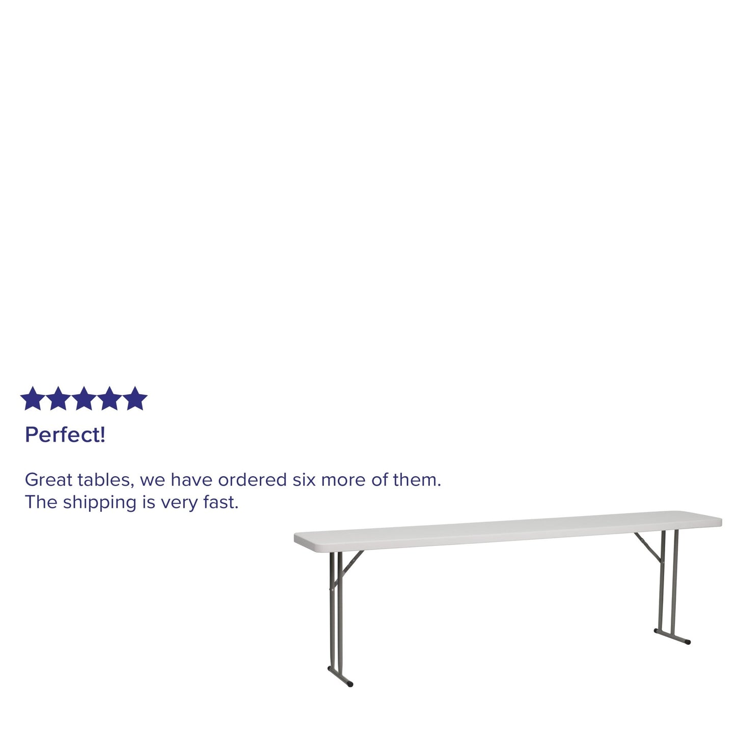 Kathryn 8-Foot Granite White Plastic Folding Training Table - SchoolOutlet