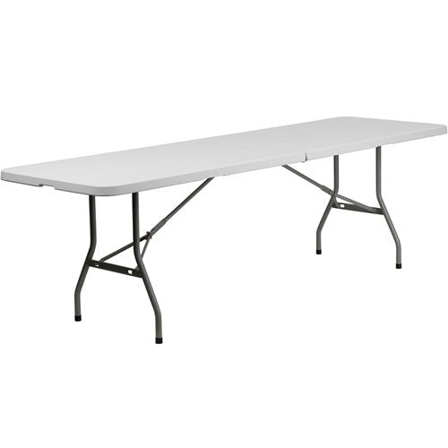 Flash Furniture 30''W x 96''L Plastic Bi-Folding Table(FLA-RB-3096FH-GG) - SchoolOutlet