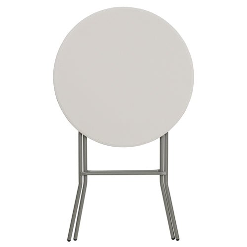 Flash Furniture 32'' Round Granite White Plastic Bar Height Folding Table(FLA-RB-32RB-BAR-GW-GG) - SchoolOutlet