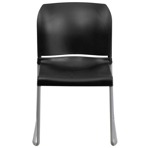 Flash Furniture HERCULES Series 880 lb. Capacity Black Full Back Contoured Stack Chair with Sled Base(FLA-RUT-238A-BK-GG) - SchoolOutlet