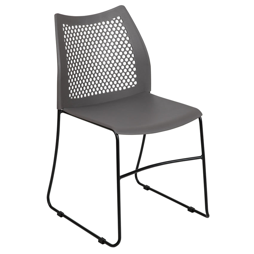 HERCULES Series 661 lb. Capacity Stack Chair with Air-Vent Back and Powder Coated Sled Base - SchoolOutlet