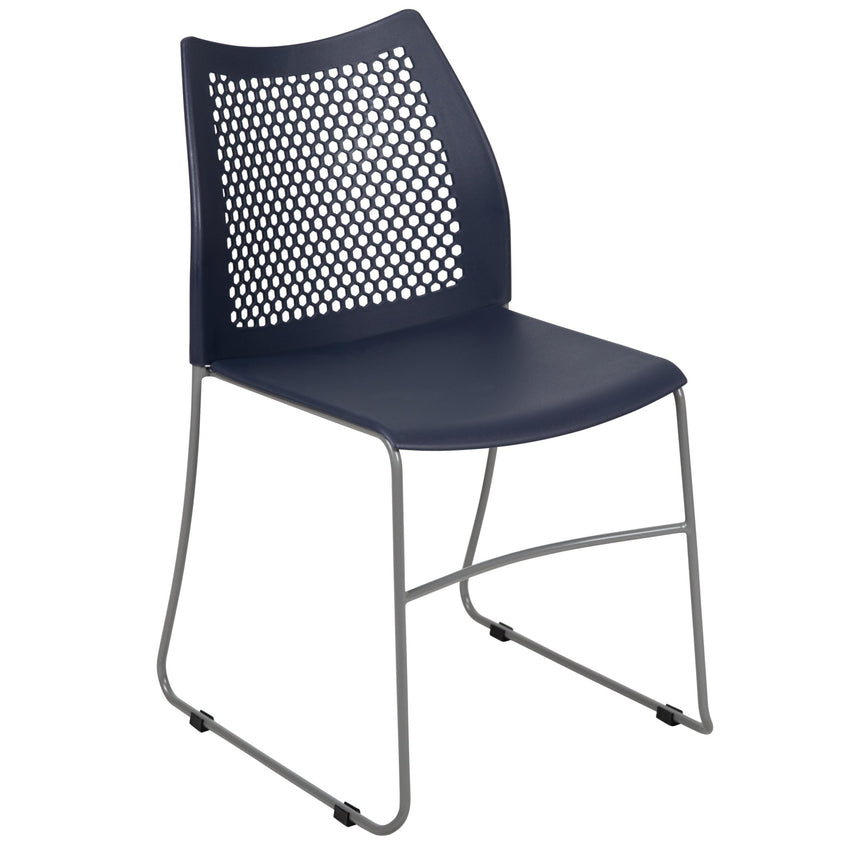 HERCULES Series 661 lb. Capacity Stack Chair with Air-Vent Back and Powder Coated Sled Base - SchoolOutlet