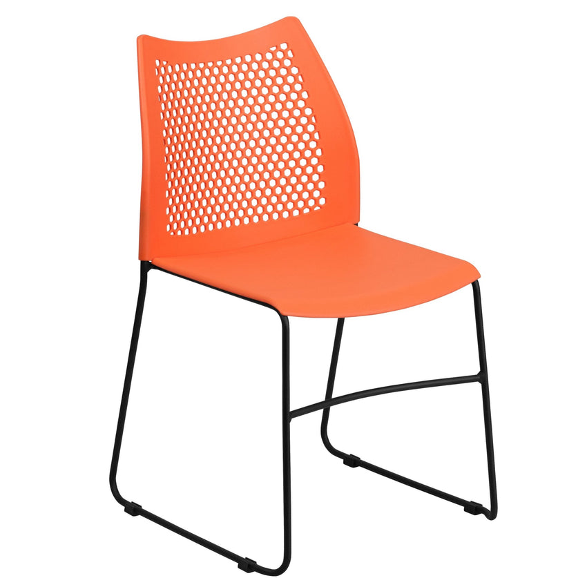 HERCULES Series 661 lb. Capacity Stack Chair with Air-Vent Back and Powder Coated Sled Base - SchoolOutlet