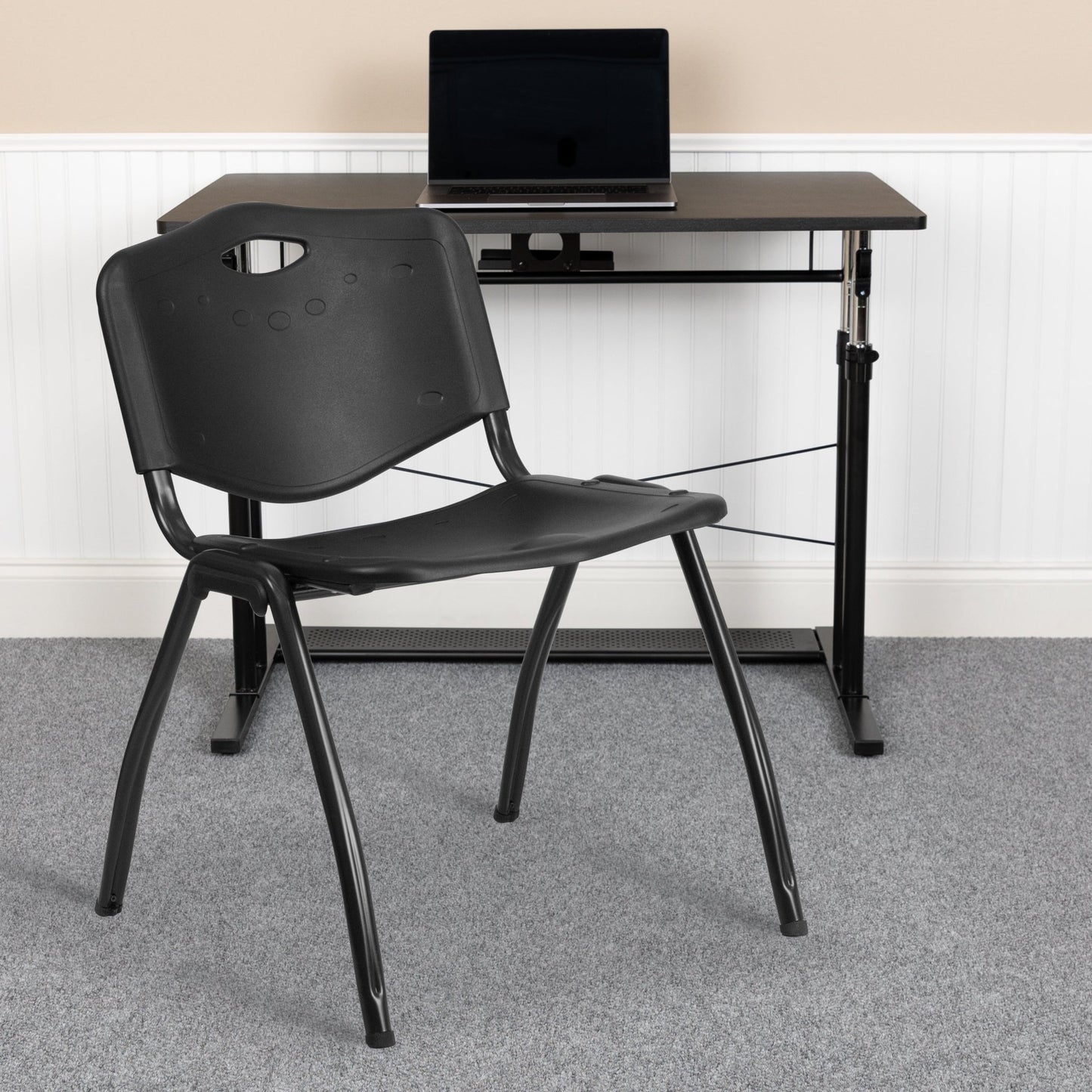 HERCULES Series 880 lb. Capacity Black Plastic Stack Chair - SchoolOutlet