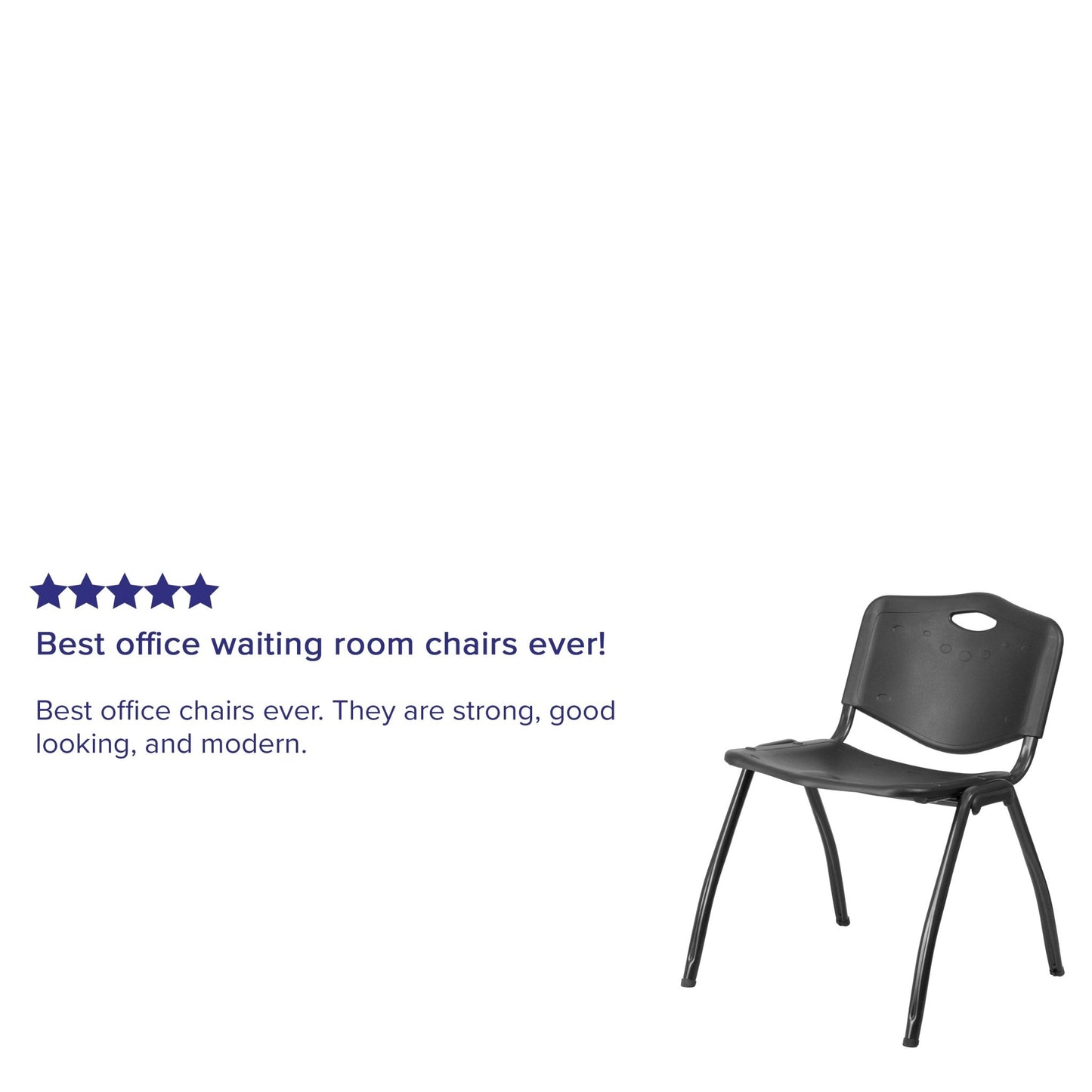 HERCULES Series 880 lb. Capacity Black Plastic Stack Chair - SchoolOutlet