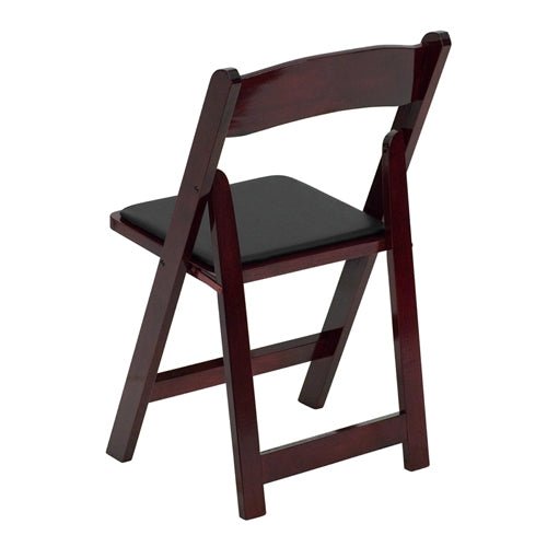 Flash Furniture HERCULES Series Mahogany Wood Folding Chair - Padded Vinyl Seat(FLA-XF-2903-MAH-WOOD-GG) - SchoolOutlet
