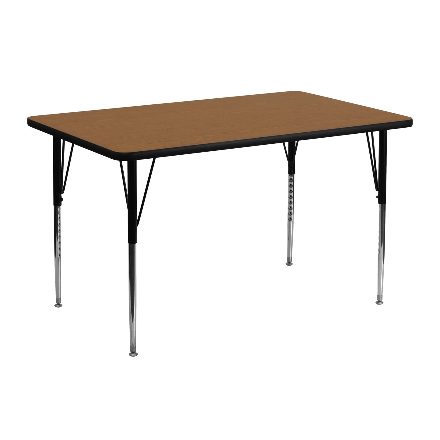 Wren Mobile 24''W x 48''L Rectangular Thermal Laminate Activity Table - Standard Height Adjustable Legs - SchoolOutlet