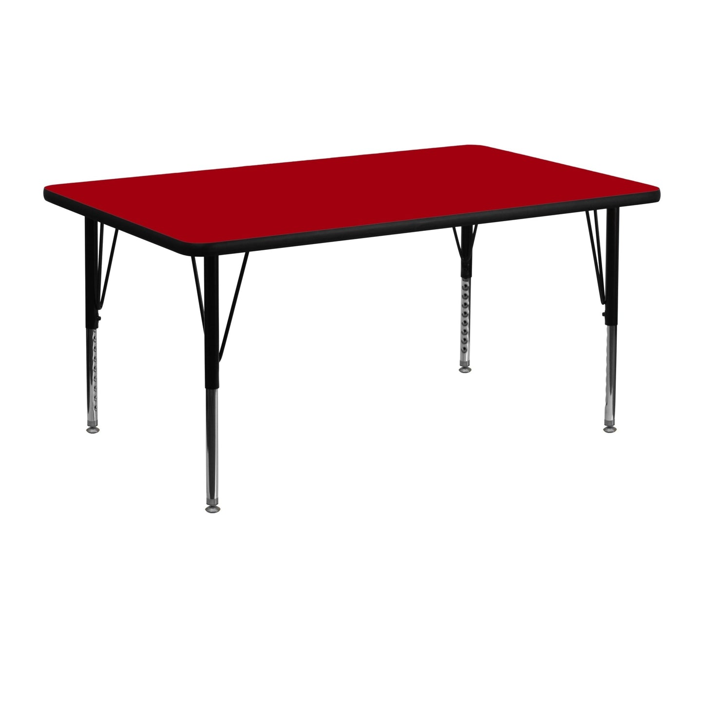 Wren Mobile 24''W x 48''L Rectangular Thermal Laminate Activity Table - Standard Height Adjustable Legs - SchoolOutlet