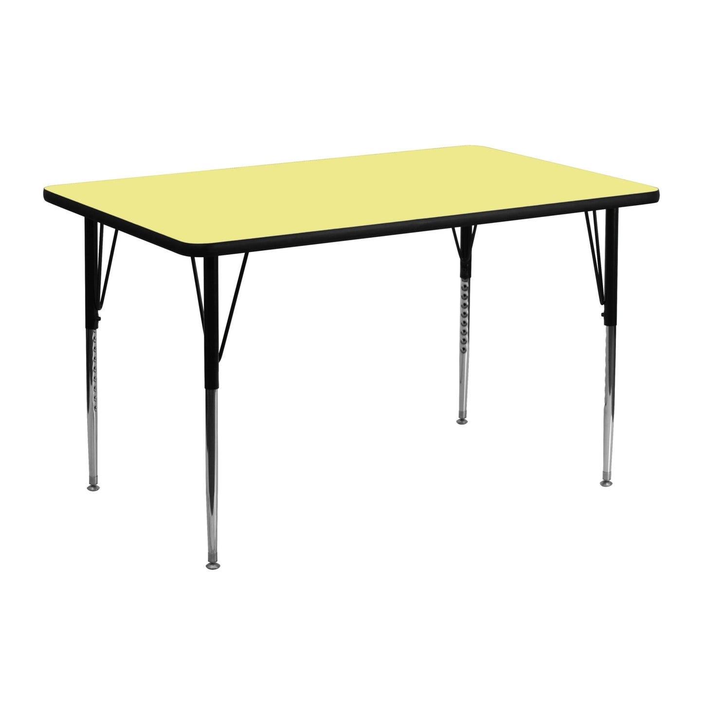 Wren Mobile 24''W x 48''L Rectangular Thermal Laminate Activity Table - Standard Height Adjustable Legs - SchoolOutlet