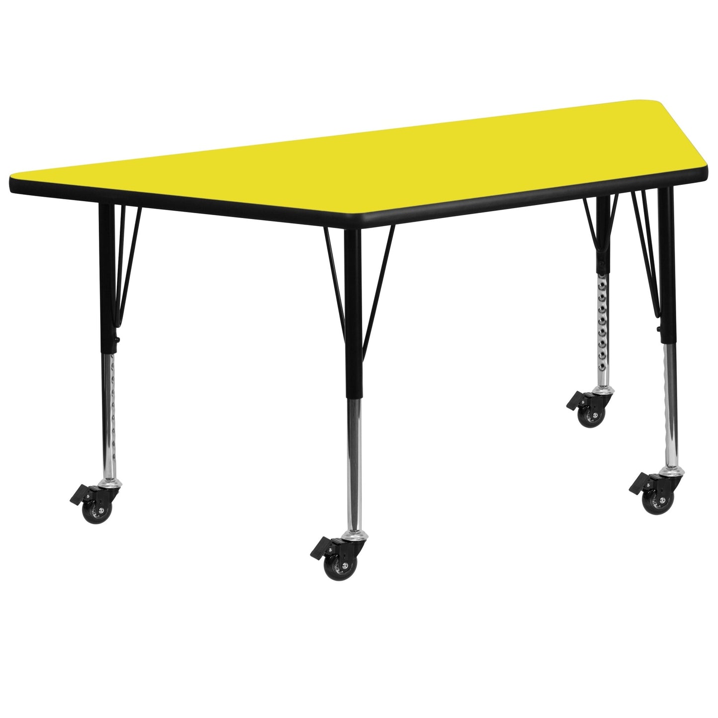 Wren Mobile 22.5''W x 45''L Trapezoid HP Laminate Activity Table - Standard Height Adjustable Legs - SchoolOutlet