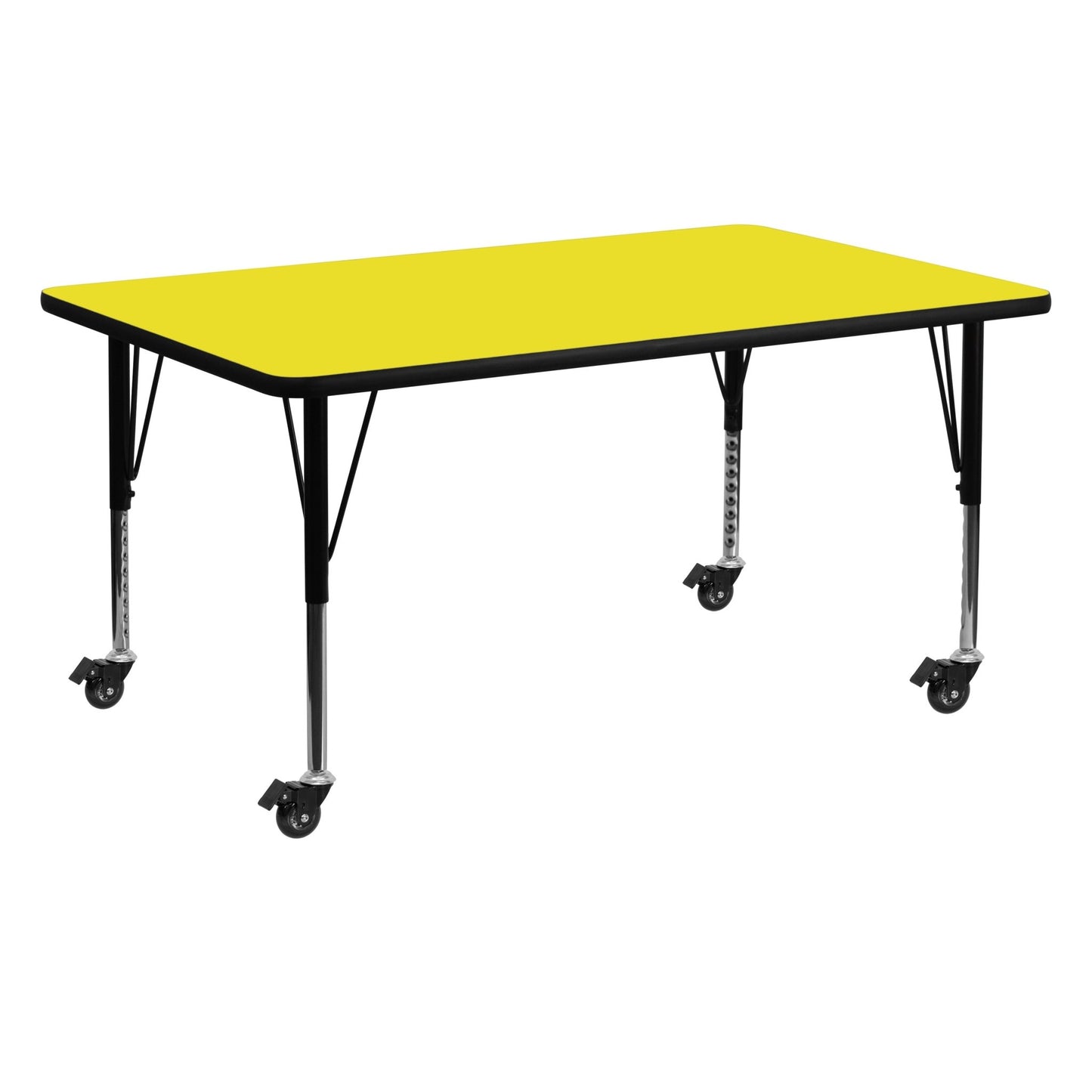 Wren Mobile 24''W x 60''L Rectangular HP Laminate Activity Table - Standard Height Adjustable Legs - SchoolOutlet