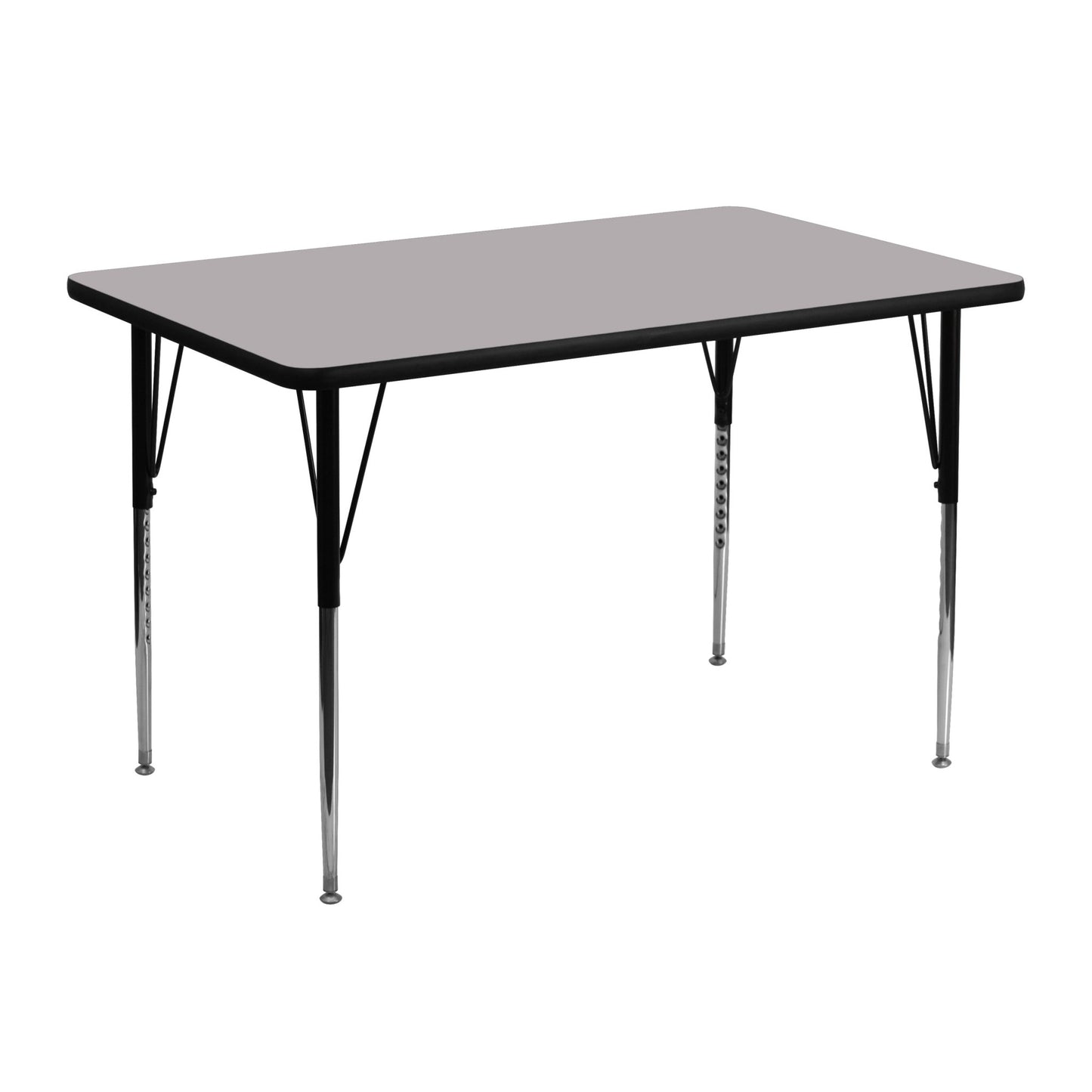 Wren Mobile 30''W x 48''L Rectangular Thermal Laminate Activity Table - Standard Height Adjustable Legs - SchoolOutlet