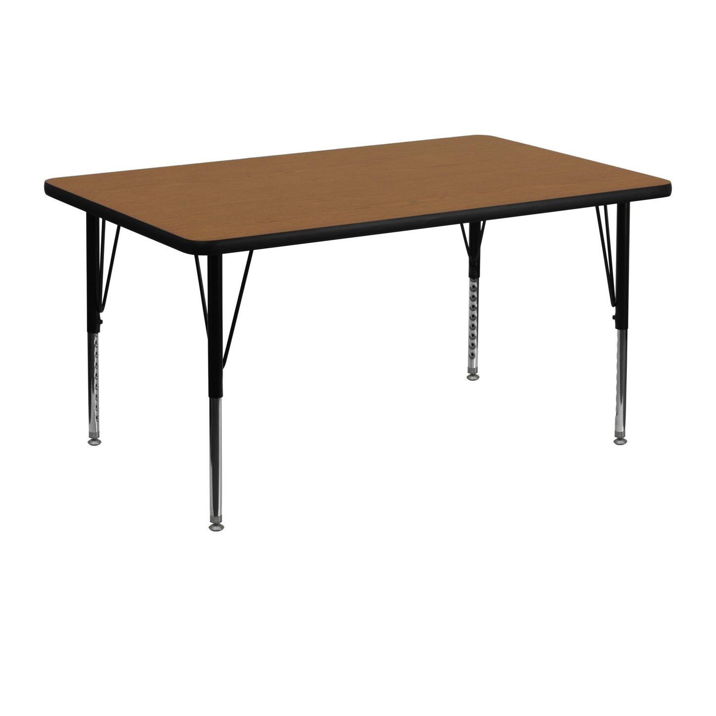 Wren Mobile 30''W x 48''L Rectangular Thermal Laminate Activity Table - Standard Height Adjustable Legs - SchoolOutlet