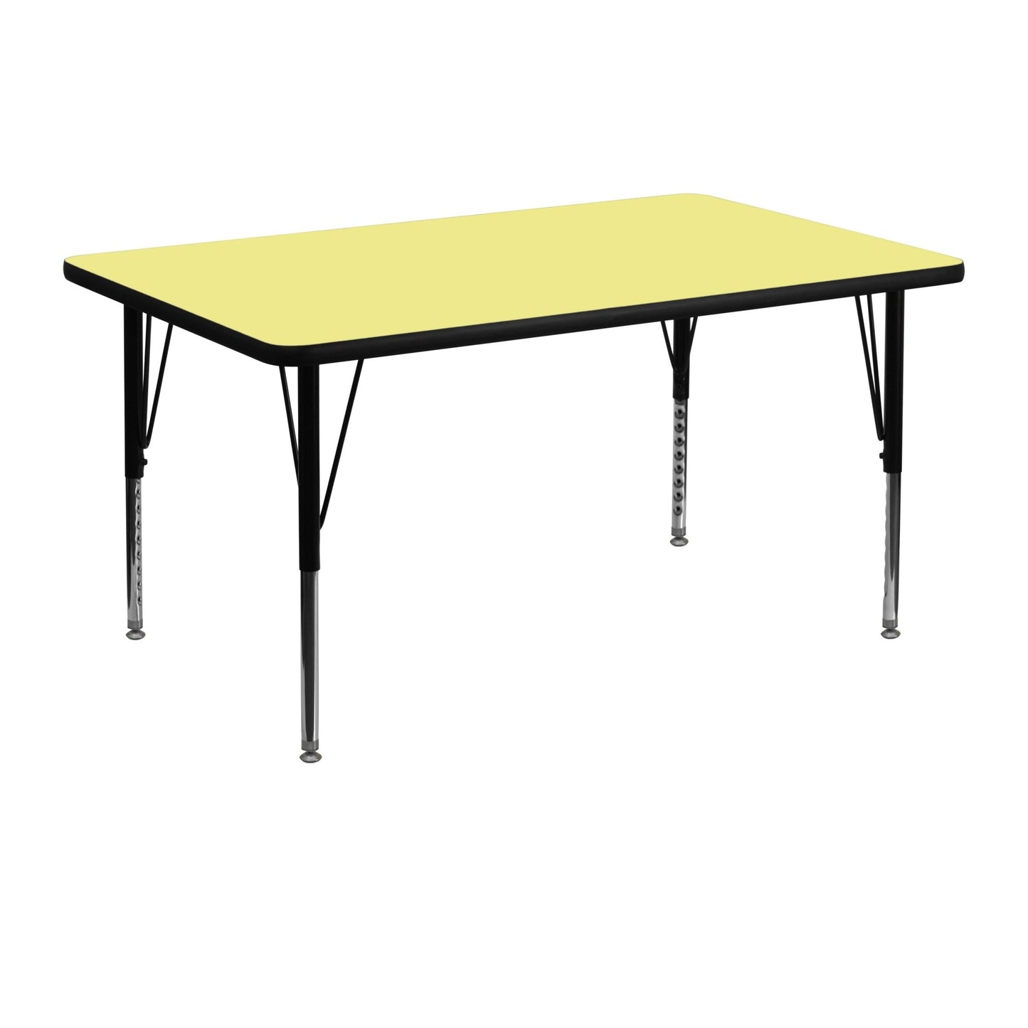 Wren Mobile 30''W x 48''L Rectangular Thermal Laminate Activity Table - Standard Height Adjustable Legs - SchoolOutlet