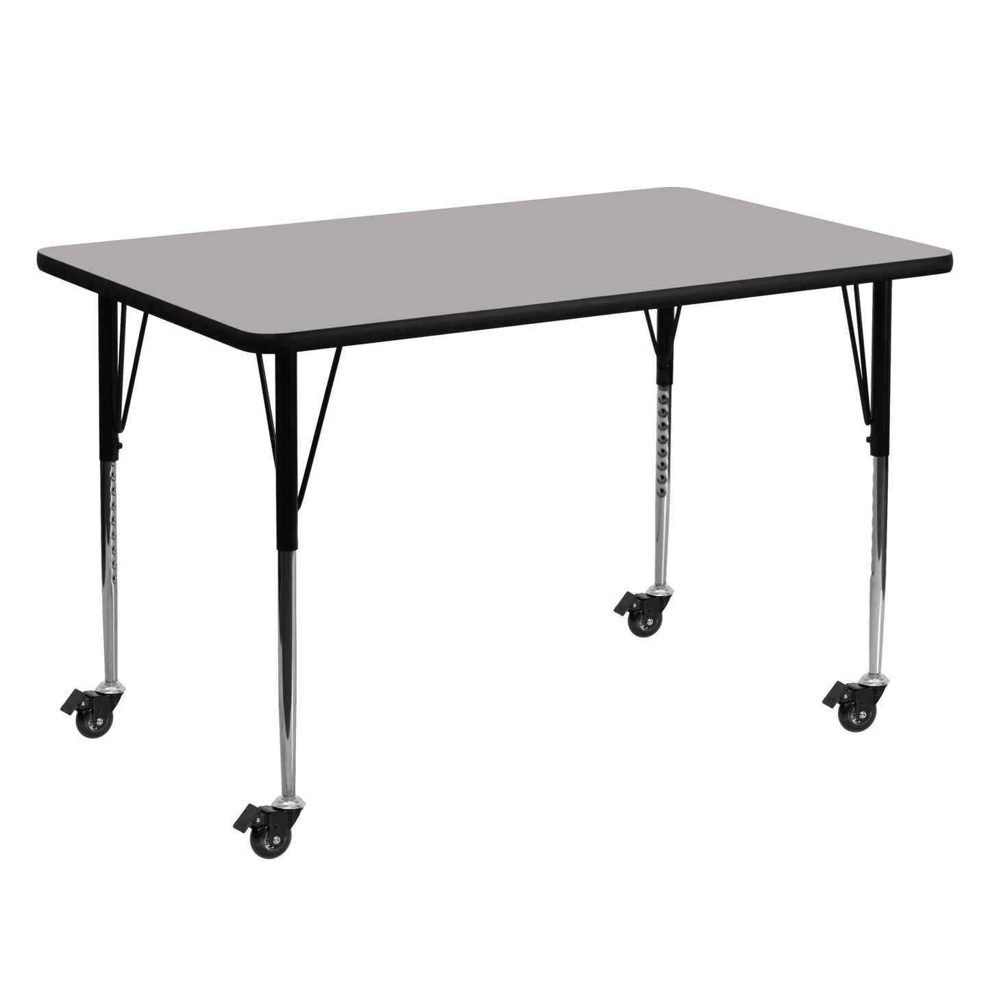 Wren Mobile 30''W x 60''L Rectangular HP Laminate Activity Table - Standard Height Adjustable Legs - SchoolOutlet