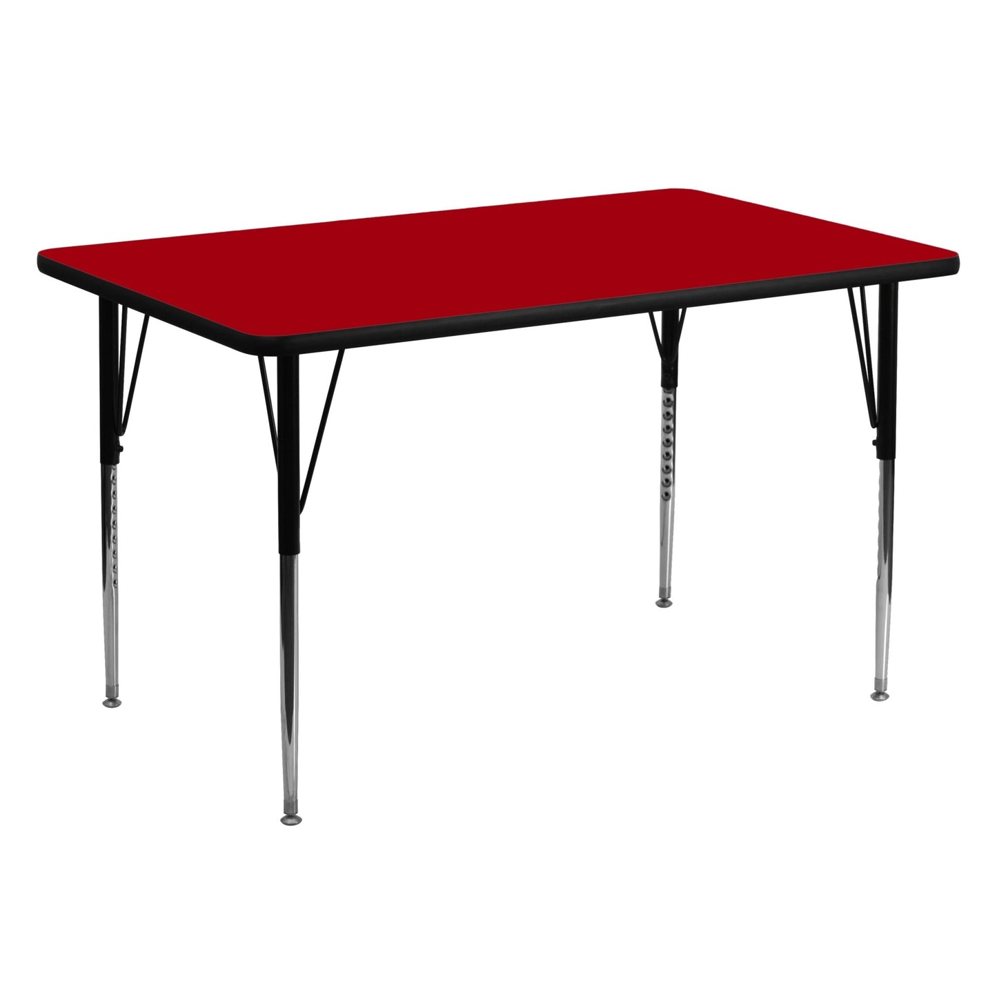 Wren Mobile 30''W x 60''L Rectangular Thermal Laminate Activity Table - Standard Height Adjustable Legs - SchoolOutlet