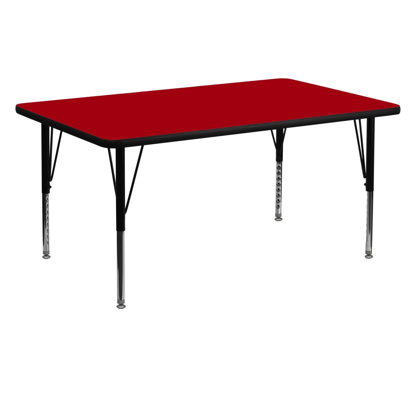 Wren Mobile 30''W x 60''L Rectangular Thermal Laminate Activity Table - Standard Height Adjustable Legs - SchoolOutlet