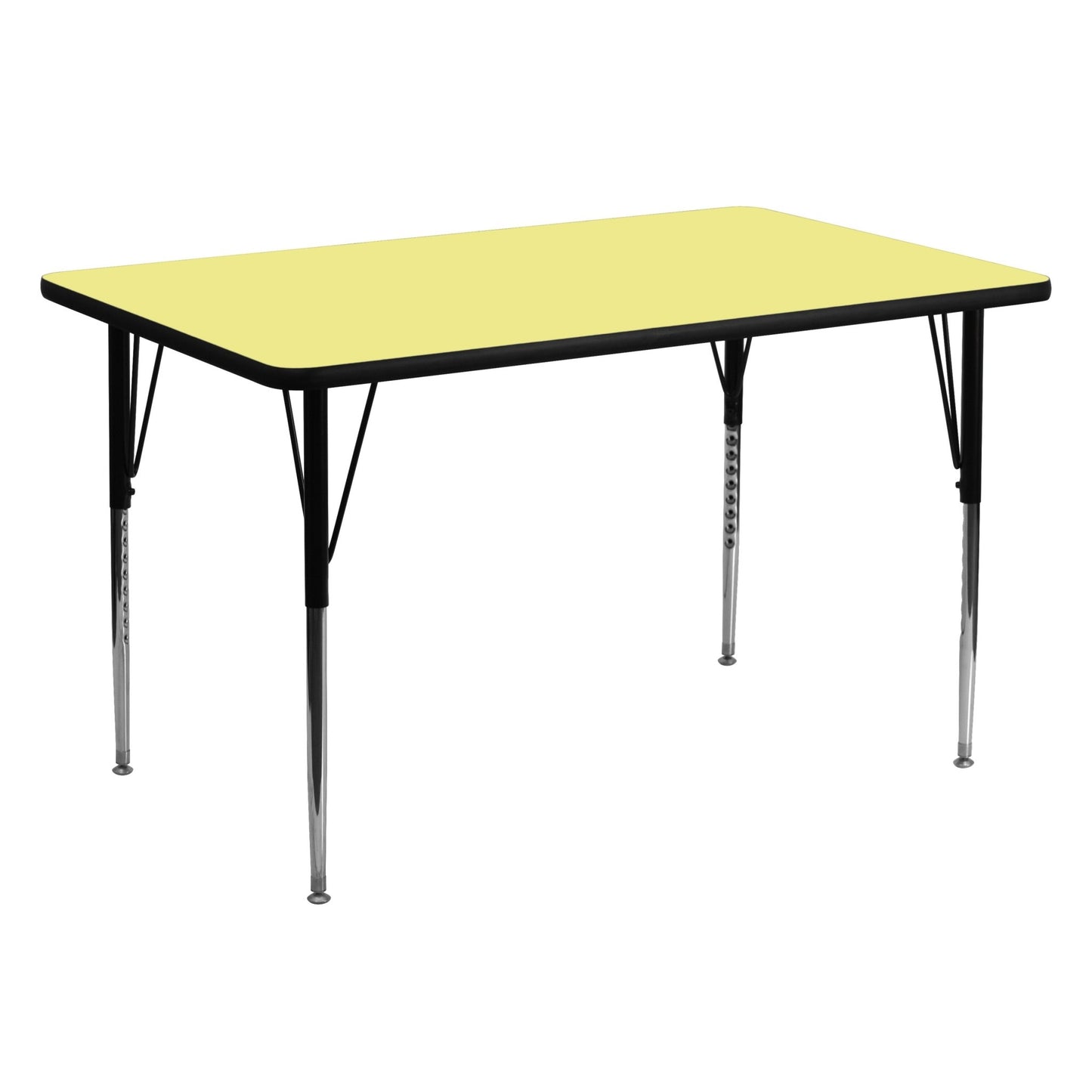 Wren Mobile 30''W x 60''L Rectangular Thermal Laminate Activity Table - Standard Height Adjustable Legs - SchoolOutlet